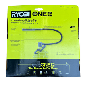 Ryobi PCL664 ONE+ 18-Volt Cordless Flexible Magnifying LED Clamp Light (Tool Only)