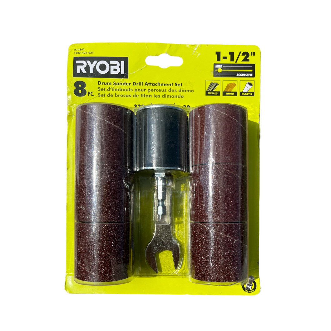 RYOBI A72801 Drum Sander Drill Attachment Set