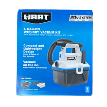 Load image into Gallery viewer, HART HPWD33B 20-Volt Cordless 1-Gallon Wet/Dry Vacuum Kit