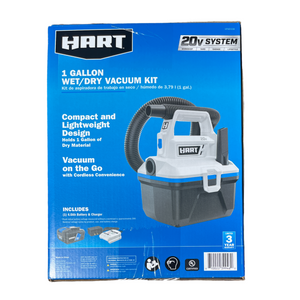 HART HPWD33B 20-Volt Cordless 1-Gallon Wet/Dry Vacuum Kit