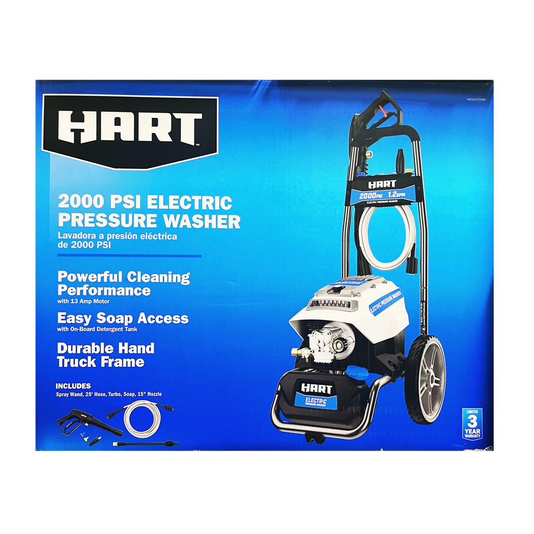 HART HW142112VNM 2,000 PSI 1.2 GPM Electric Pressure Washer