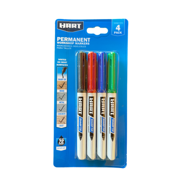 HART HHMLST4 Permanent Workshop Markers (4-Pack)