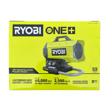 Ryobi PCL801 ONE+ 18-Volt Cordless Hybrid Forced Air Propane Heater (Tool Only)