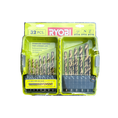 Ryobi A973204 Titanium Coated Drill Bit Set (32-Piece)