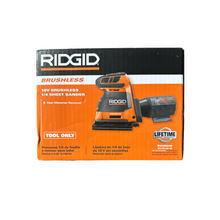 Load image into Gallery viewer, RIDGID R86064 18-Volt OCTANE Brushless Cordless 3-Speed 1/4 Sheet Sander