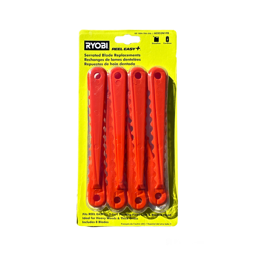 RYOBI AC053N1FB REEL EASY + Serrated Blade Replacements (8-Pack)B