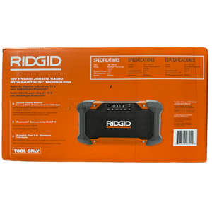 RIDGID R84089 18V Hybrid Jobsite Radio with Bluetooth Technology (Tool Only)