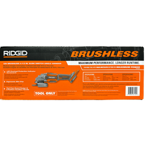 RIDGID 18V Brushless Cordless 4-1/2 in. Slide Switch Angle Grinder (Tool Only)