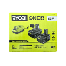 Load image into Gallery viewer, Ryobi PSK006 ONE+ 18V Lithium-Ion 4.0 Ah Battery (2-Pack) and Charger Kit