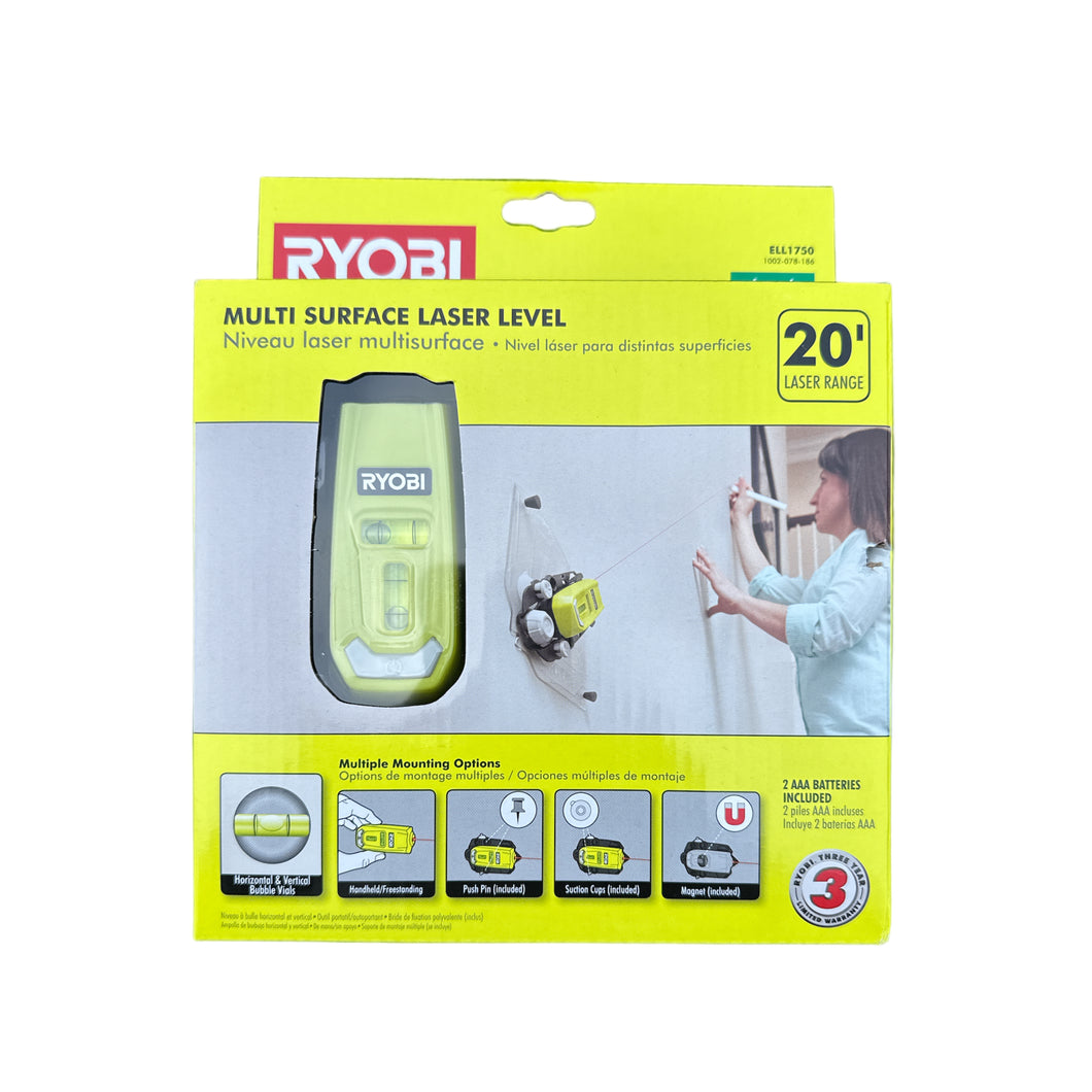 RYOBI Multi Surface Laser Level ELL1750