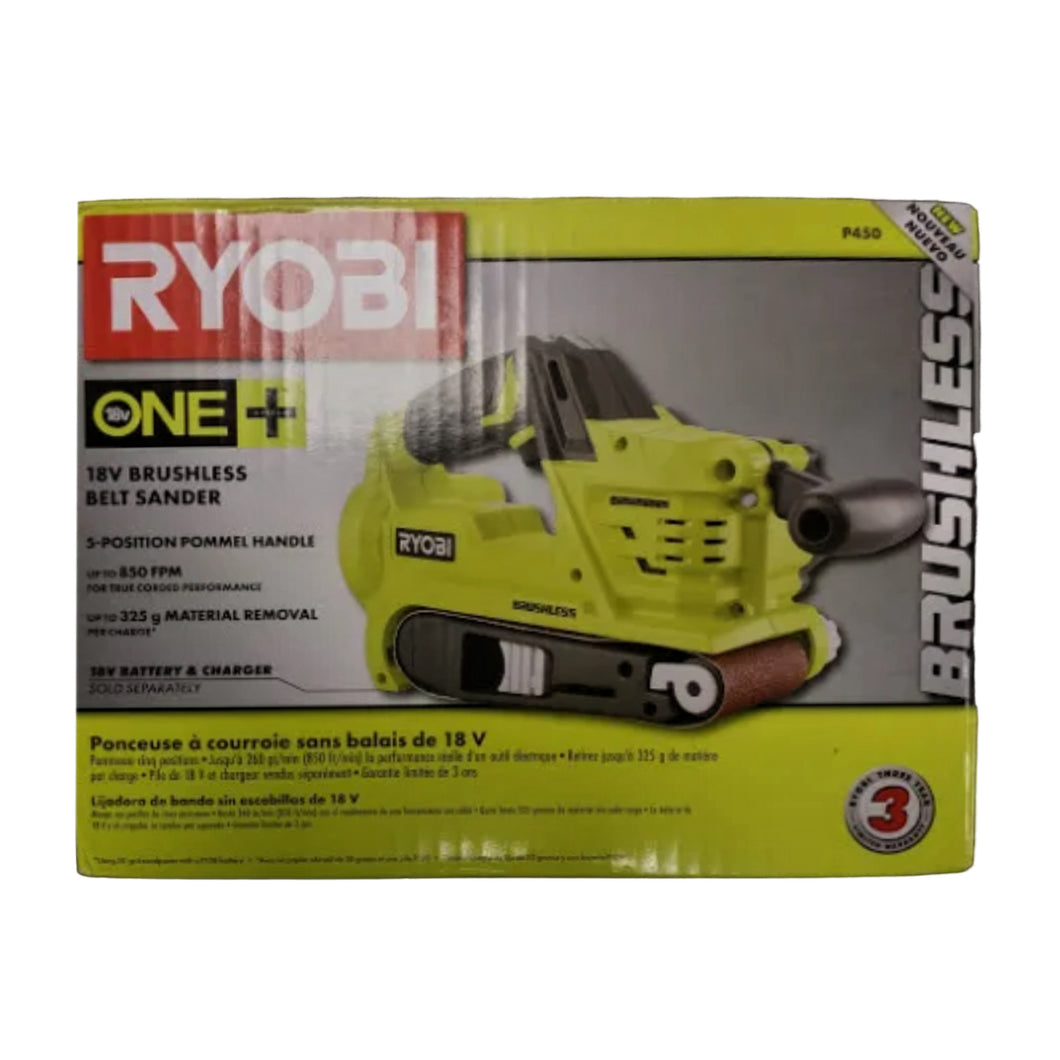 RYOBI P450 18-Volt ONE+ Cordless Brushless 3 in. x 18 in. Belt Sander