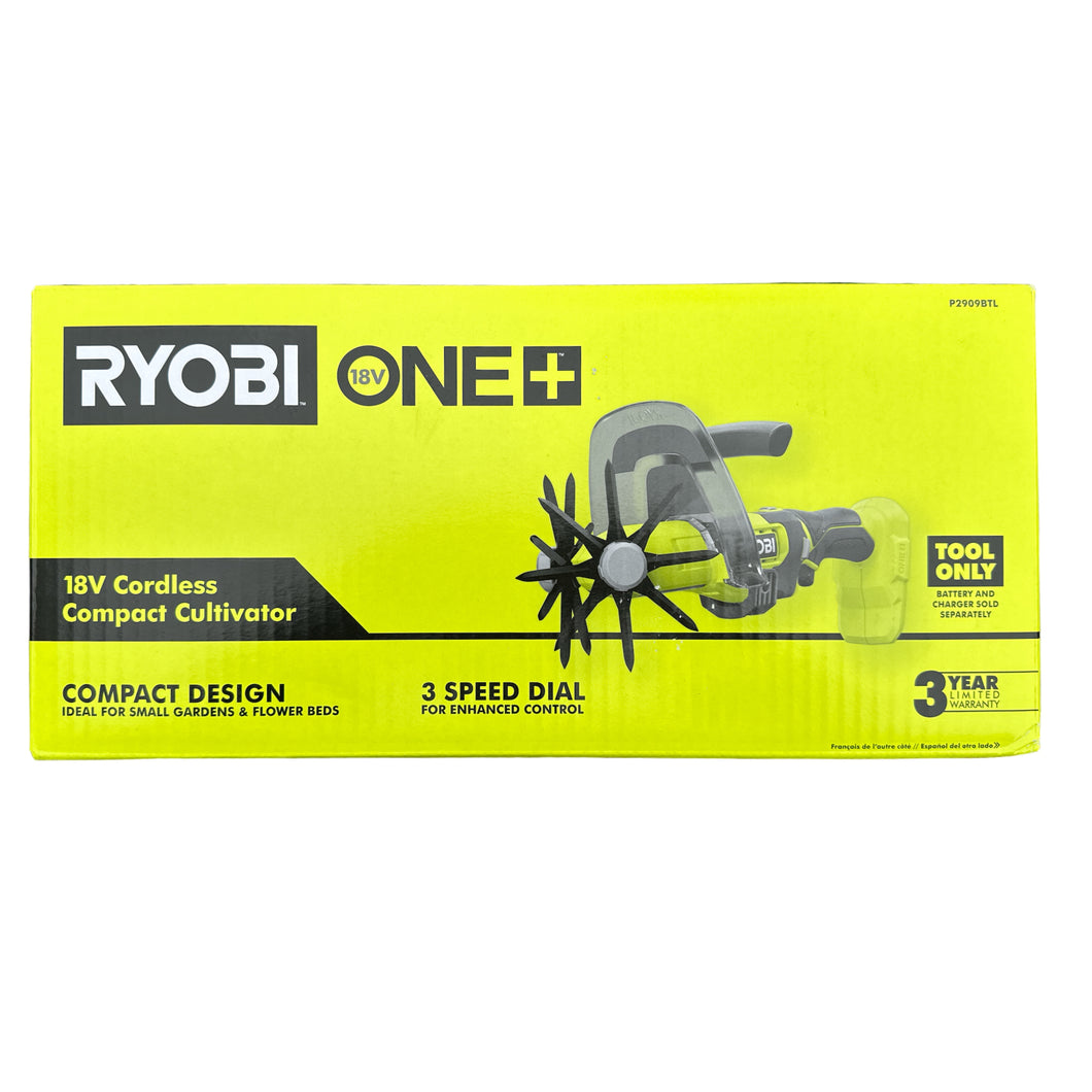 Ryobi P2909 ONE+ 18-Volt Cordless Compact Battery Cultivator (Tool Only)