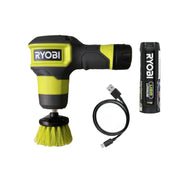 RYOBI FVG51K USB Lithium Compact Scrubber Kit with 2 in. Medium Bristle Brush