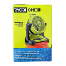 Load image into Gallery viewer, Ryobi PCL851K ONE+ 18V Cordless 7-1/2 in. Bucket Top Misting Fan Kit with 1.5 Ah Battery and Charger