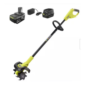 Ryobi P2750 ONE+ 18-Volt 8 in. Cordless Cultivator with 4.0 Ah Battery and Charger