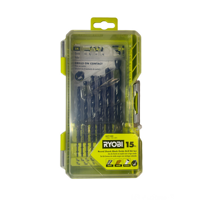 Black Oxide Round Shank Drill Bit Set (15-Piece)