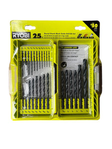 Black Oxide Round Shank Drill Bit Set (25-Piece)