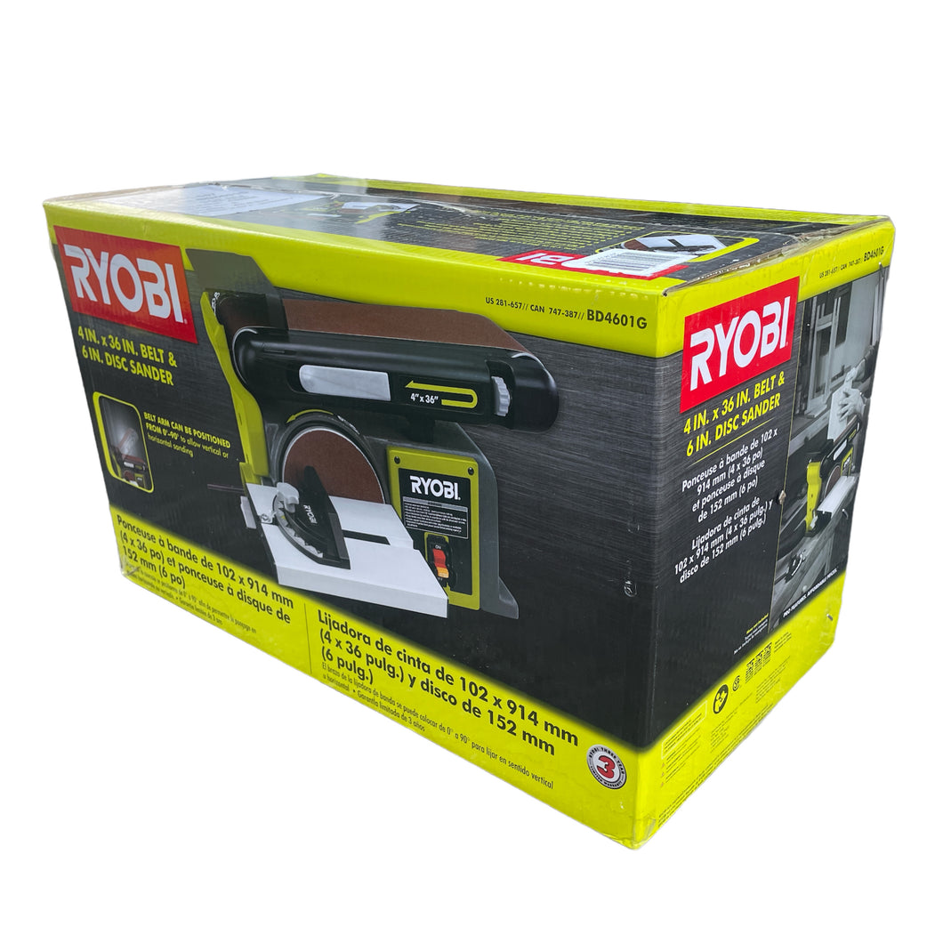 RYOBI BD4601G 4 in x 36 in. Belt and 6 in. Disc Bench Sander