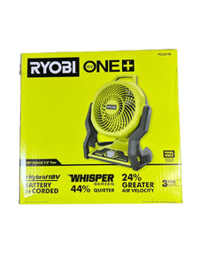 Ryobi PCL811 ONE+ 18V Cordless Hybrid WHISPER SERIES 7-1/2 in. Fan (Tool Only)