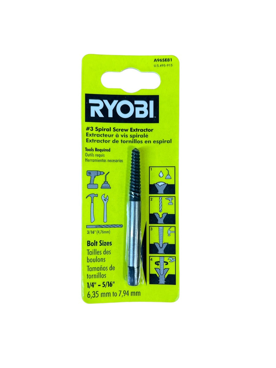 RYOBI 19/64 in. No. 3 Spiral Screw Extractor Bit