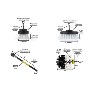 Drill Cleaning Brush Set - Soft Bristle (4-Piece)