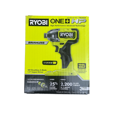 Ryobi PBLID02 ONE+ HP 18-Volt Brushless Cordless Compact 1/4 in. 4-Mode Impact Driver (Tool Only)