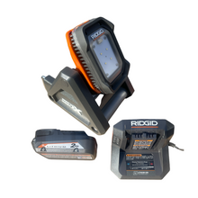 Load image into Gallery viewer, RIDGID R8694620KSBN 18V Cordless Flood Light Kit with Detachable Light with 2.0 Ah Lithium-Ion Battery and Charger