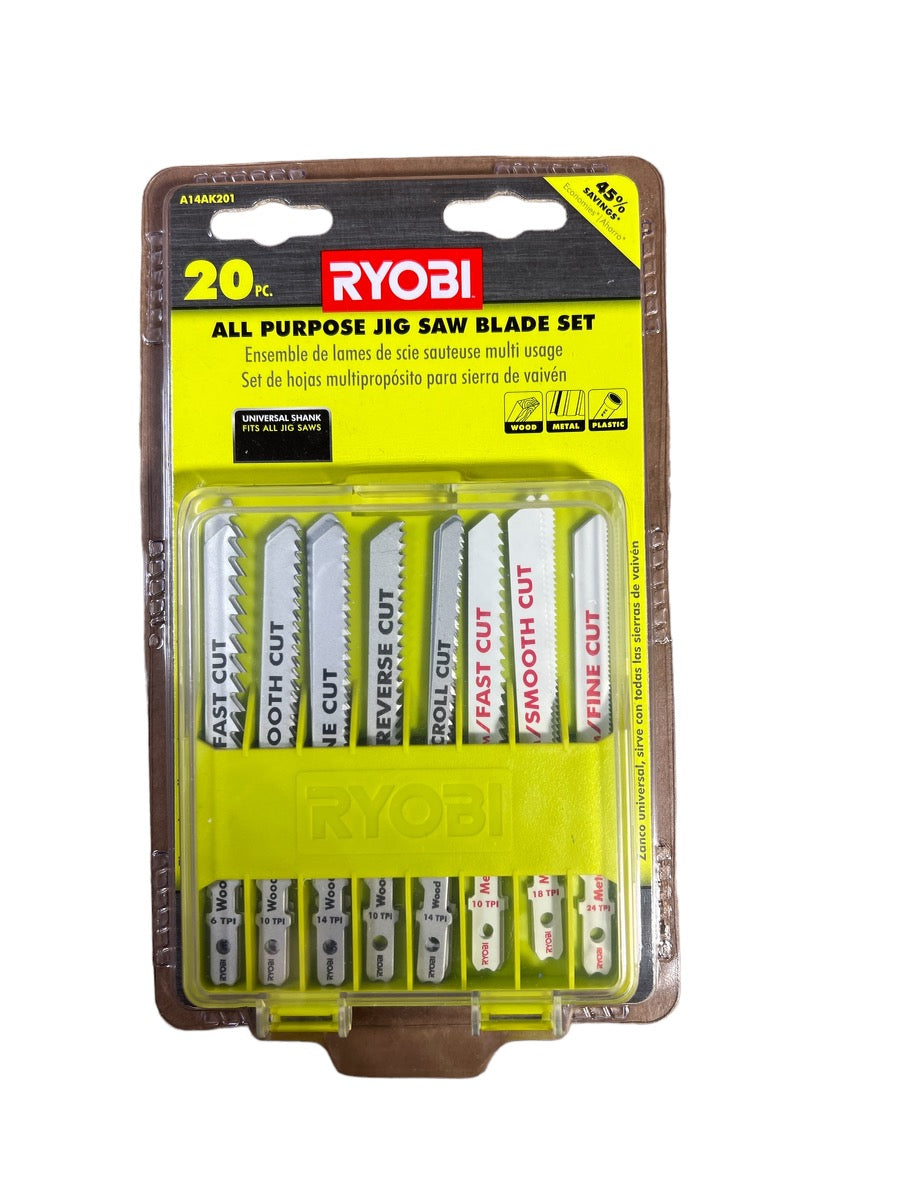 RYOBI All Purpose Jig Saw Blades (20-Piece)o