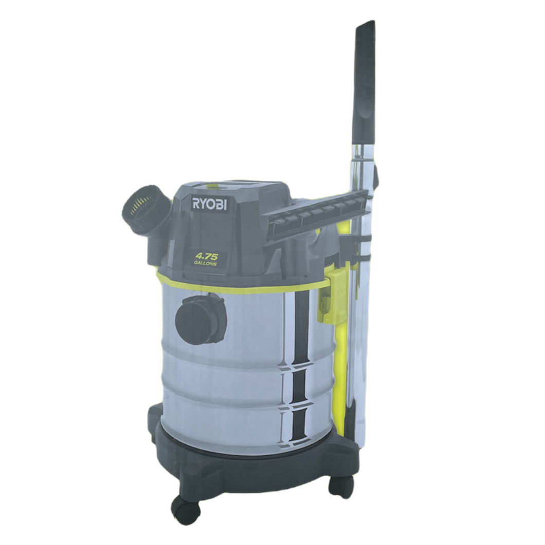 Ryobi PWV200B 18-Volt ONE+ Cordless 4.75 Gal. Stainless Steel Wet/Dry Vacuum