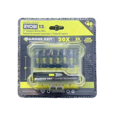 RYOBI A961203 2 in. Diamond Grit Impact Drive Bits (12-Piece)